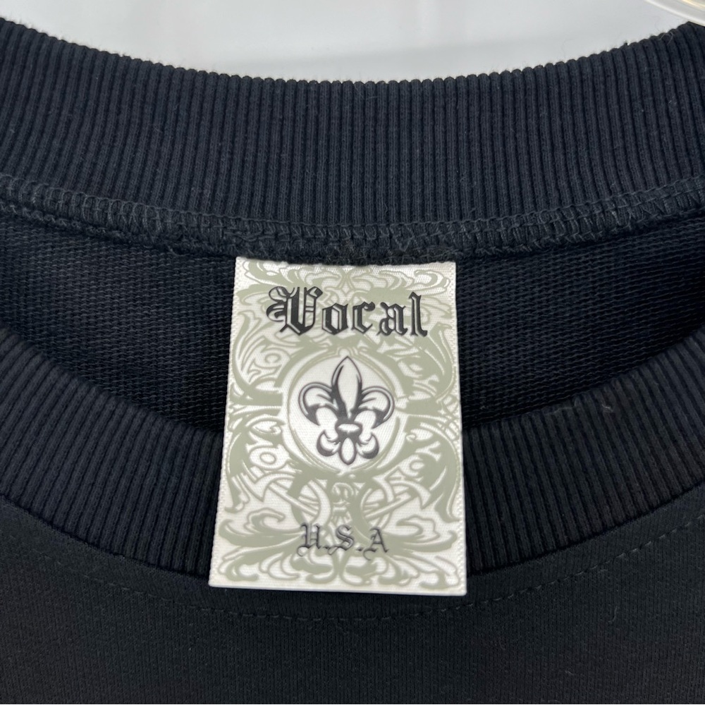 Vocal Top Womens Black Casual Elegance Pearled Short Sleeve Oversized Fit NWOT - Picture 8 of 9
